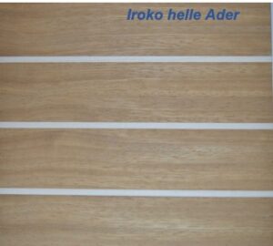 Iroko Stabdecksplatte mit heller Ader - Plattengrundmaß 250 cm