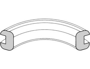 Teak Profilbogen mit Nute außen - Formverleimte Profile