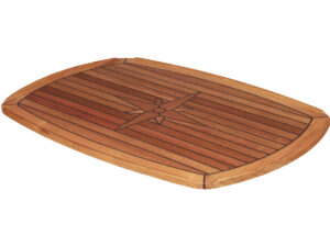 Teak Tischplatte Marine halboval - 94 x 61 cm