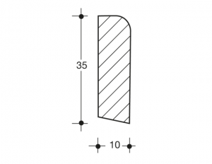 Sapeli Abdeckleiste einseitig abgerundet (Fußleiste) Produktbild