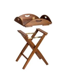 Teak Klapptisch rund 60 cm (Art. 3093) geölter Butler-Tisch