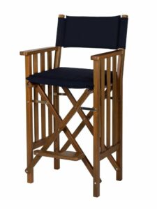 Teak Steuerstuhl II geölt in Marineblau Deluxe-Ausführung von Arc Marine