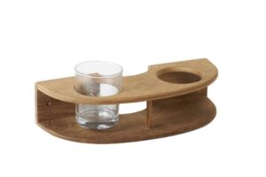 Teak Glas- und Dosenhalter
