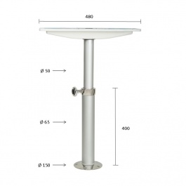 Tischbein Teleskop für Teak Tischplatten<i>48-70cm</i><i>Aluminium pulverbeschichtet, Edelstahl</i><i>(Art. 2072)</i>