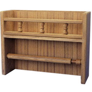 Teak Küchenrollenhalter mit Kräuterregal <i> Maße 33 x 10 x 25,5 cm </i>