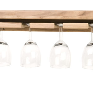 Teak Weinglashalter für Wandmontage <i> Maße 42 x 12 x 7,7 cm </i>  <i> 4 Gläser </i>  <i> (Art. 298) </i>