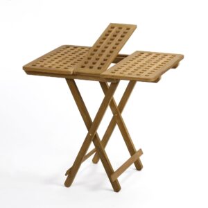 Teak Klapptisch höhenverstellbar <i> Grätingdesign </i> <i> Maße 60 x 60 cm </i> <i> geölt oder ungeölt </i>