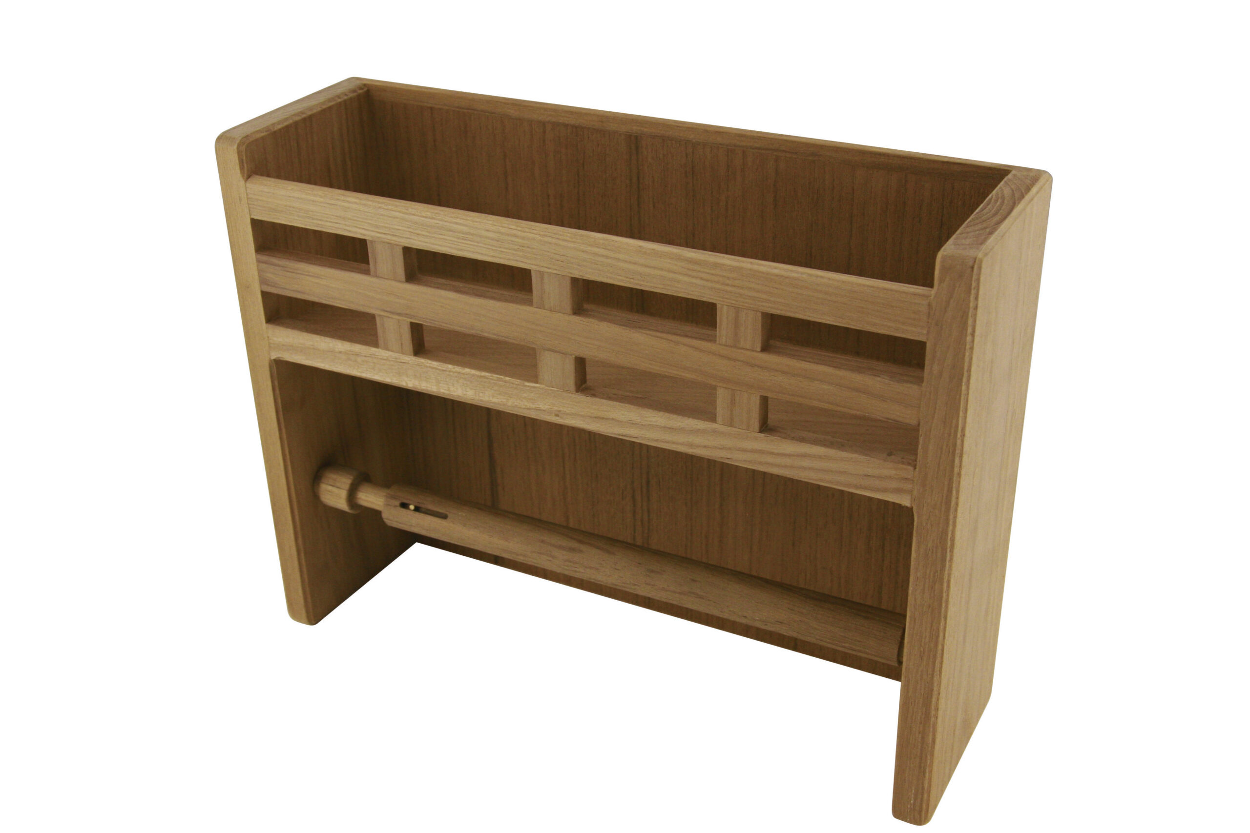 Teak Küchenrollenhalter mit Kräuterbord <i> Maße 33 x 10 x 25,5 cm </i>