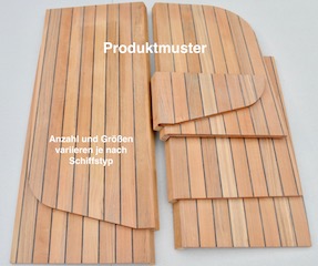 Teak Backskistendeckel/Sitzduchten <i> für Dehler 32 </i>  <i> ohne Epoxidharzbeschichtung </i>