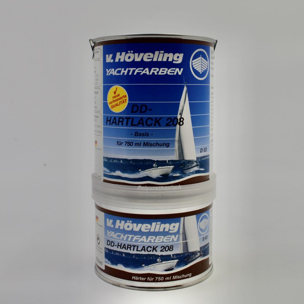 DD Hartlack 208 D 83 <i> von Höveling </i> <i> farblos </i> <i> Gebinde: Dose 500 ml + 250 ml Härter = 750 ml </i>