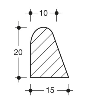 Teak Schlingerleiste - Sülbordleiste <i> verschiedene Profilmaße </i> <i> Länge ab 45 cm </i> – Bild 2