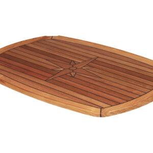 Teak Tischplatte Marine <i> halboval </i>  <i> Maße 94 x 61 cm </i>