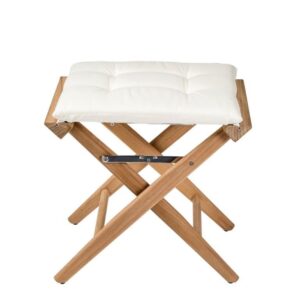 Teak Regieklapphocker<i>ungeölt</i><i>verschiedene Kissenfarben</i>